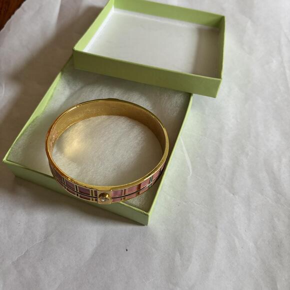 Gold Pink Plated Bangle Bracelet - Picture 1 of 3